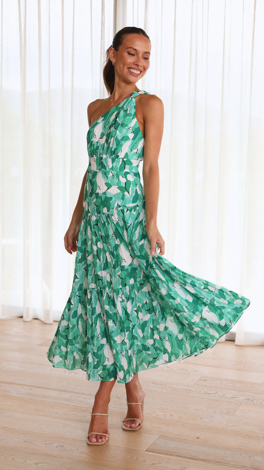 Cory - Robe à une épaule à imprimé floral