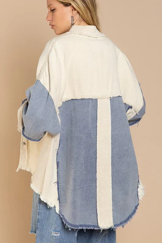 Veste en jean vintage bicolore pour femme - Ottilie