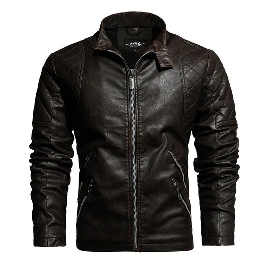 Veste de motard pour homme avec fermeture éclair - Bravik