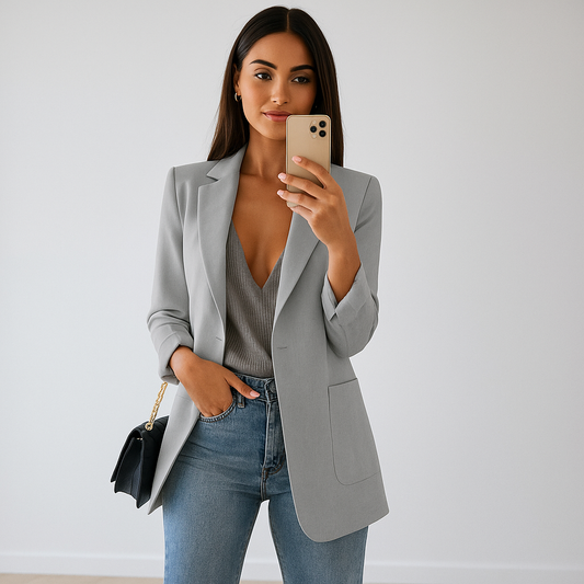 Blazer droit moderne de style décontracté pour femmes - Angelina