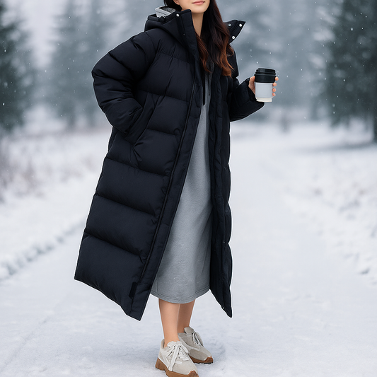 Manteau long d'hiver matelassé en blanc - Mirna