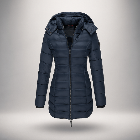 Manteau long matelassé avec capuche amovible - Mara
