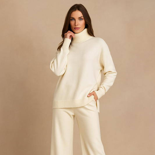 Ensemble pull et pantalon large en maille pour femme - Aveline