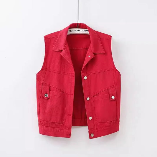 Gilet court en denim pour femmes - Victoria