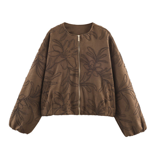 Damenjacke mit Blumenstickerei - Yrsa