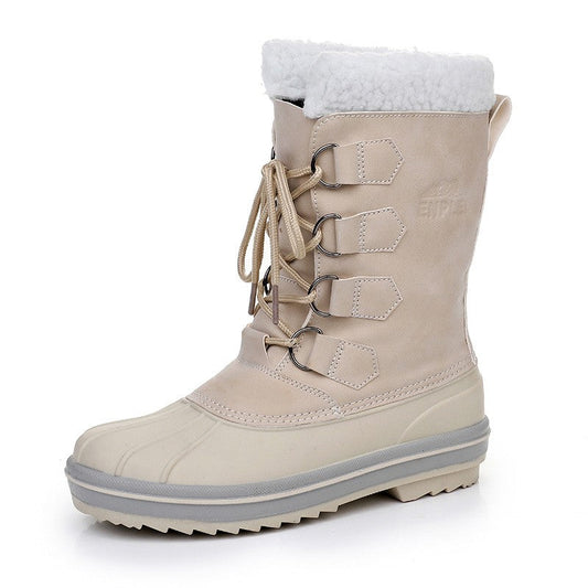Bottes de neige imperméables à lacets à mi-jambe pour femmes - Cinthia