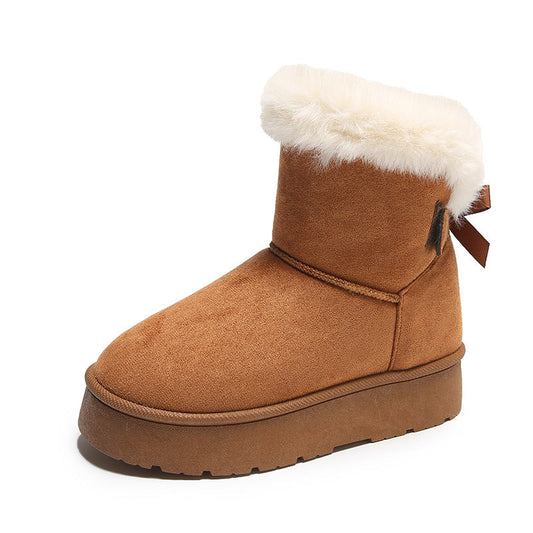Bottines d'hiver pour femmes avec nœud et doublure thermique - Bianka