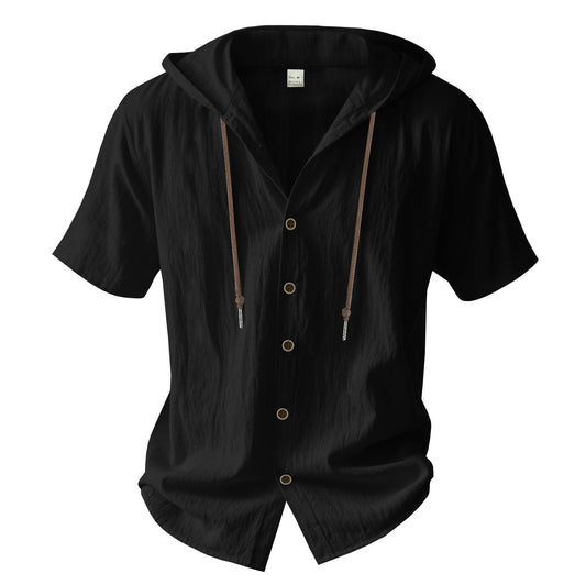 Chemise à capuche en coton pour hommes, style décontracté - Elias