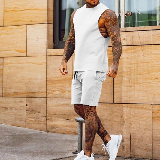 Tenue de sport sans manches vert olive pour homme - Axel