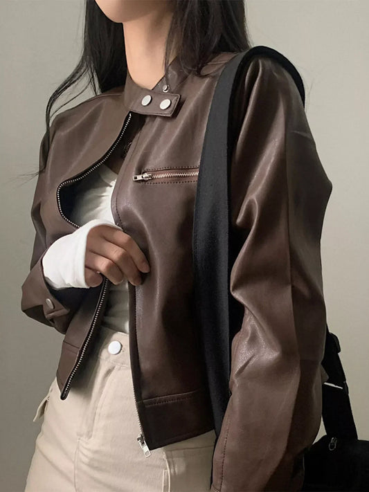Veste courte en cuir pour femme - Liorane