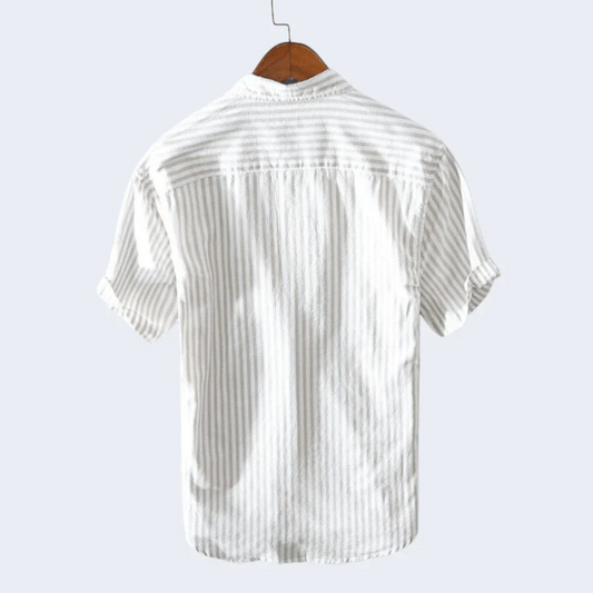 Chemise homme à manches courtes à boutons - rayures