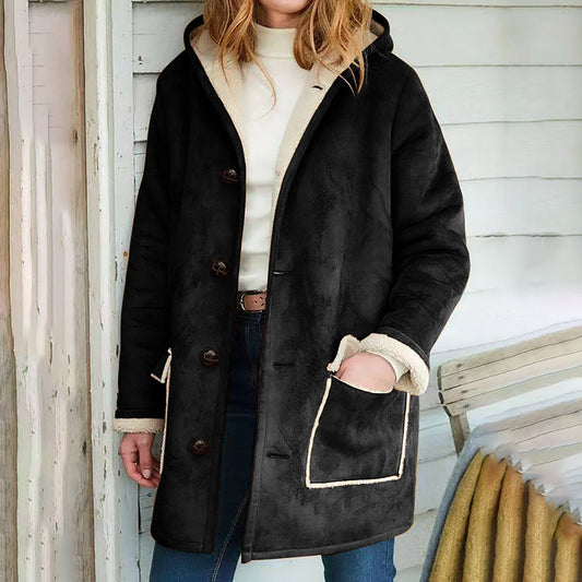 Manteau effet daim doux pour femme avec intérieur molletonné - Irmela