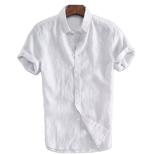 Chemise en lin pour homme, manches courtes, style décontracté - Ivan