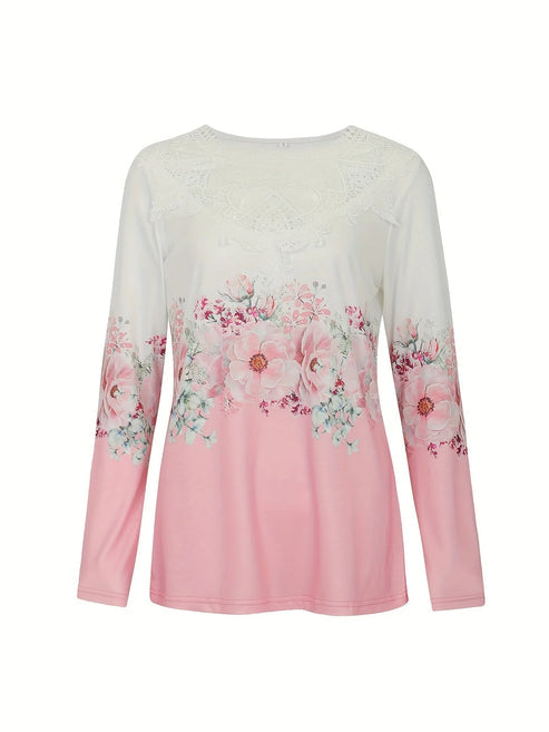 Sissy - T-shirt avec motif floral et détails en dentelle