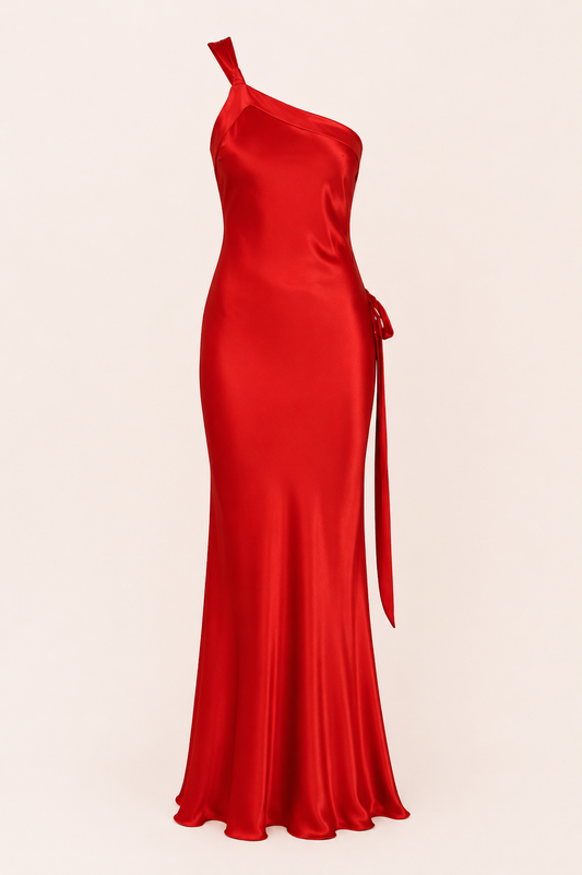 Robe longue asymétrique à une épaule - Annelie