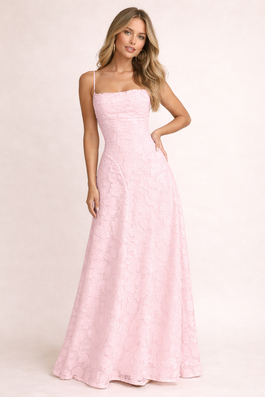 Robe longue en tissu fin et fleuri - Isabela