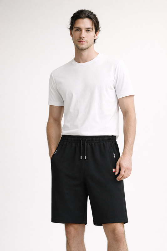 Unifarbene Sportshorts für Männer mit Reißverschlusstaschen - Kevin