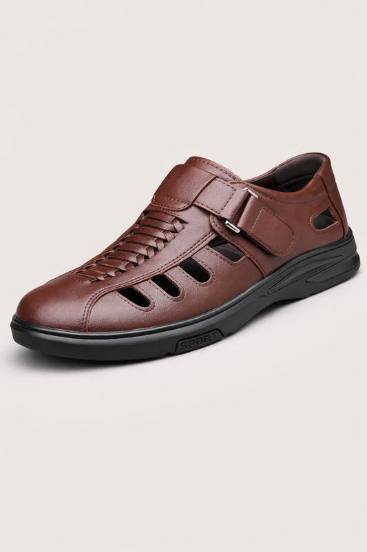 Sandales pour hommes avec fermeture velcro et design aéré - Bruno