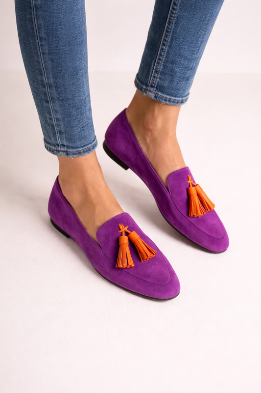 Mocassins à glands pour femmes, bout rond, semelle plate - Elvara