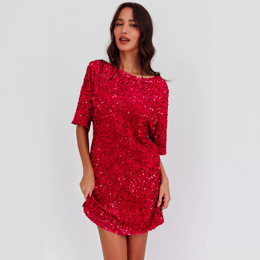 Robe à effet pailleté pour femme - Nalhira