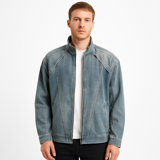Veste en jean homme effet délavé - Partew