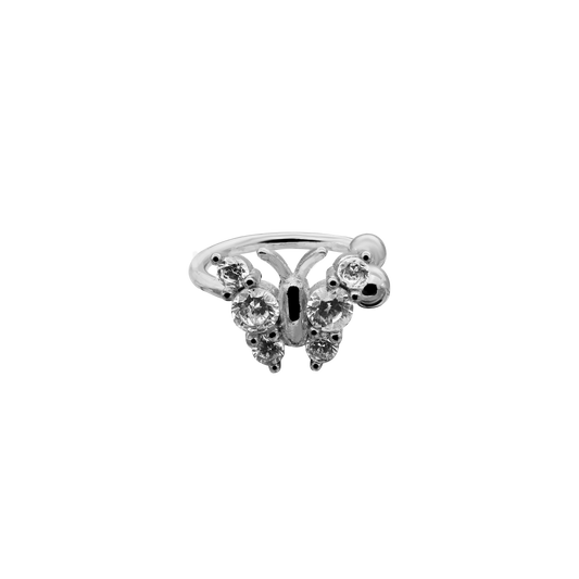 Oreillette papillon en plaqué or 14 carats
