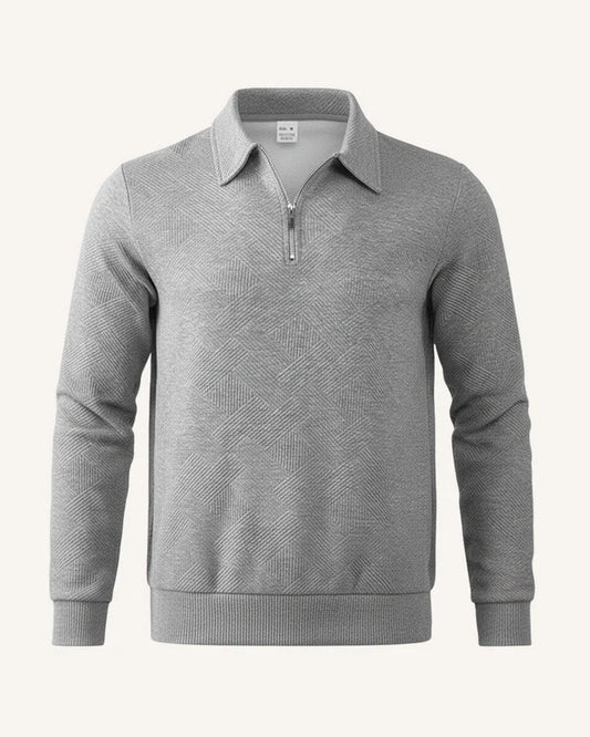 Pull pour homme à col polo et fermeture éclair - Gauthier