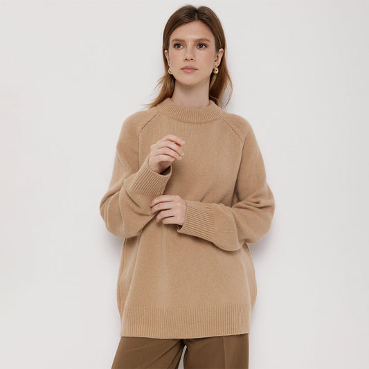 Pull en maille à col ras du cou pour femmes - Eveline