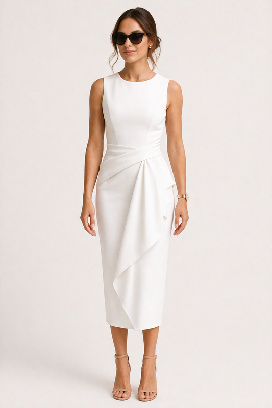 Robe de bureau midi pour femme, coupe professionnelle - Lirena