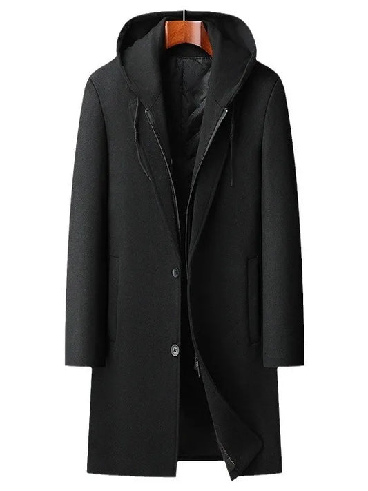 Manteau long avec capuchon détachable pour hommes - Alfred