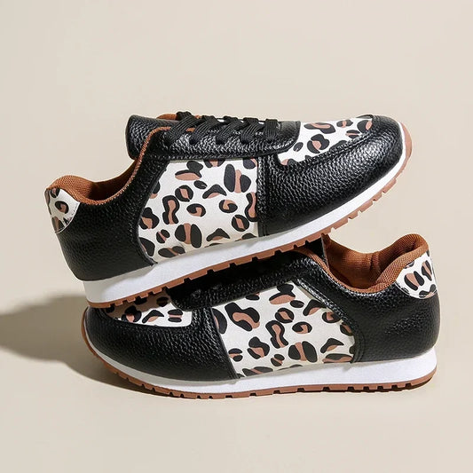 Sneaker à empiècement léopard - Lana