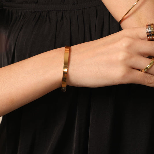 Element Gravure Bracelet-jonc plaqué or 14 carats