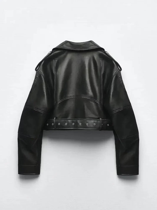 Veste de motard à fermeture Éclair pour femme