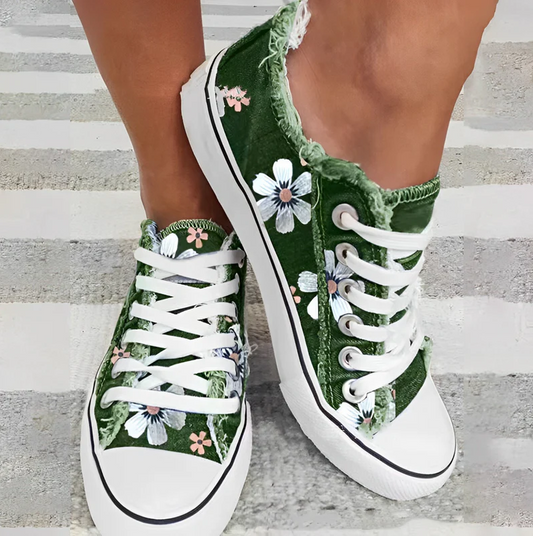 Rena - Baskets tendance pour femmes avec motif denim floral pour un look stylé