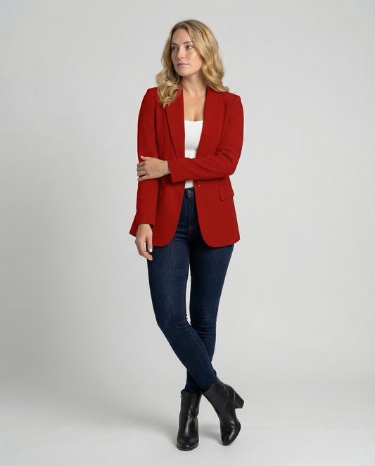Blazer classique à revers ajusté et à boutons pour femmes - Irmina