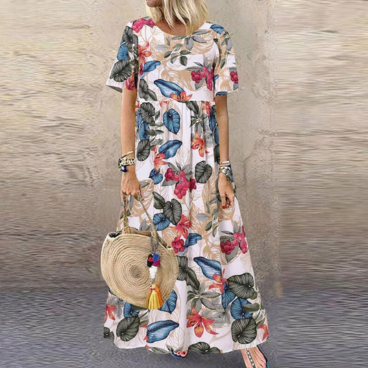 Lotte - Maxi-robe à fleurs vives pour un look élégant