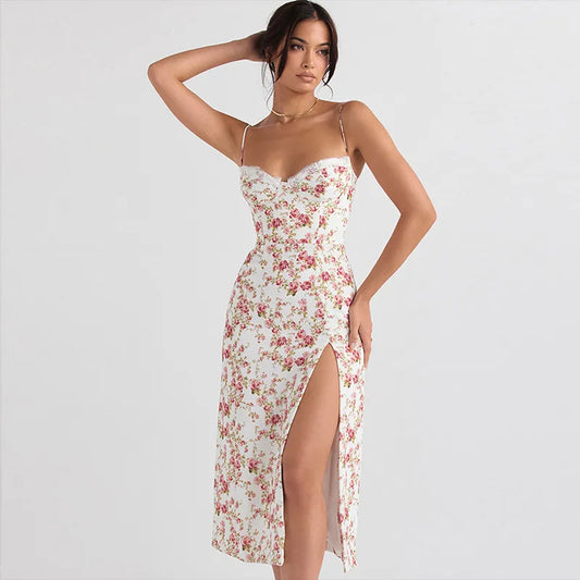 Eloise - Robe d'été midi à fleurs Rosebud