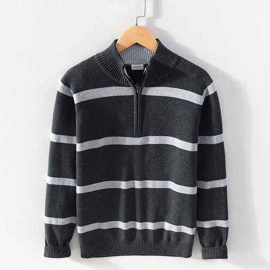 Luc - Pull Homme Col Roulé Décontracté à Demi-Zip