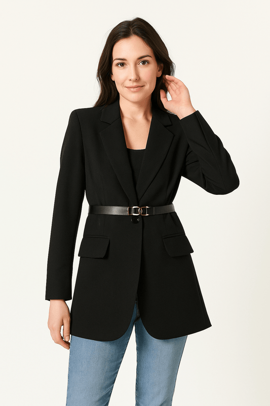 Blazer cintré pour femme avec une ceinture classique et élégante - Mila