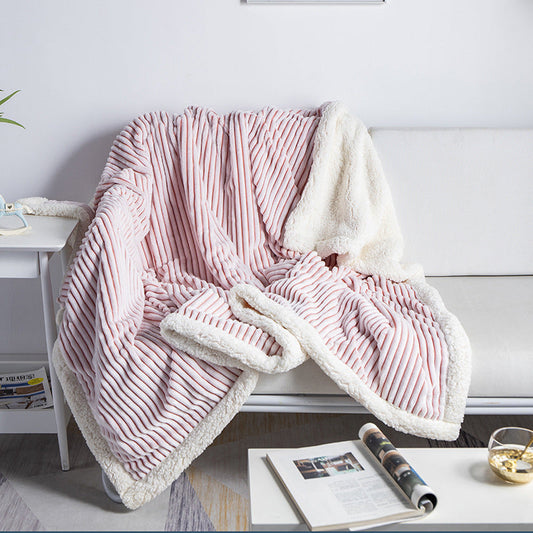 Couverture d'hiver douce et nervurée avec doublure thermique