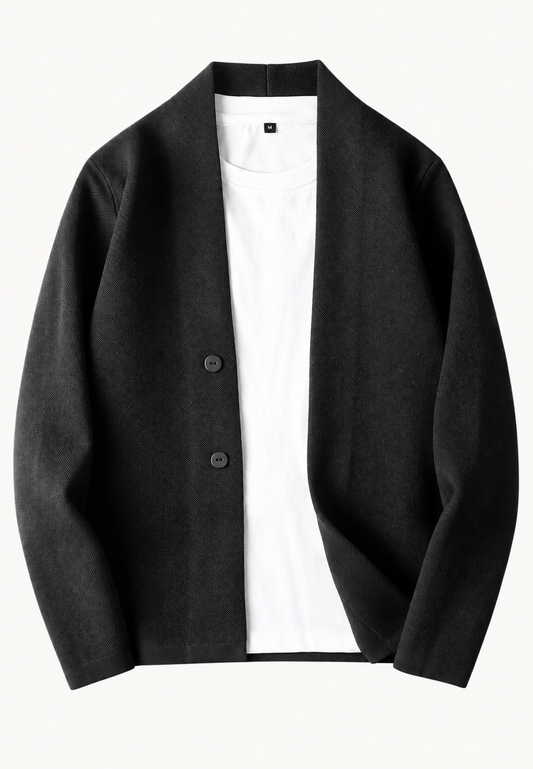 Élégant cardigan en maille avec boutons et col châle - Salvatore