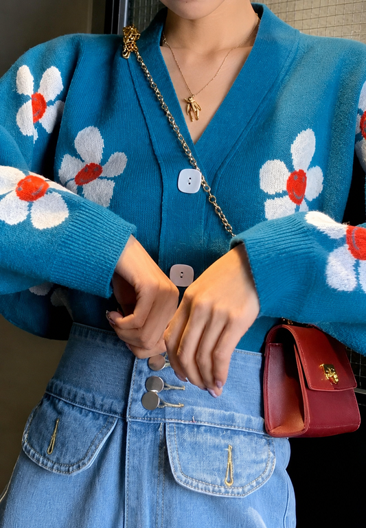 Cardigan femme à imprimé floral et col en V - Santera