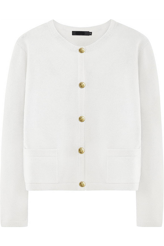 Cardigan femme en maille, col rond, boutons, poches - Sorelia