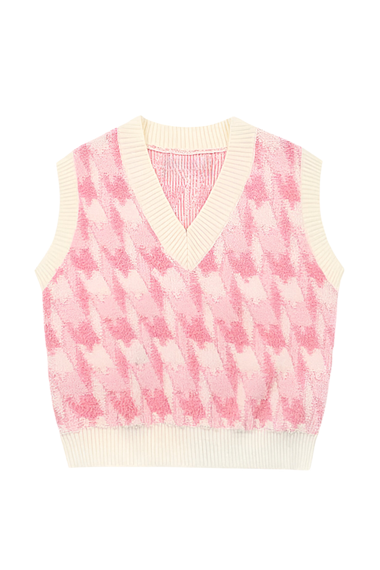 Gilet en maille pour femme, encolure en V, imprimé - Mondeña