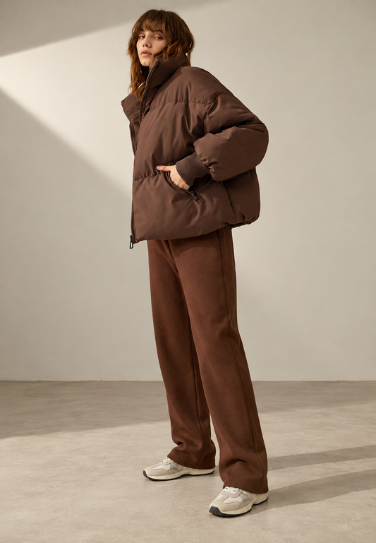 Veste matelassée oversize pour femme, col montant et fermeture éclair - Anouk