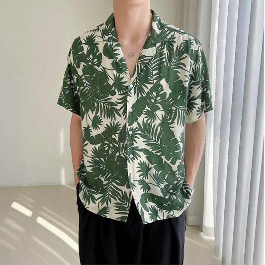 Chemise homme en viscose à imprimé tropical, coupe ample - Julian