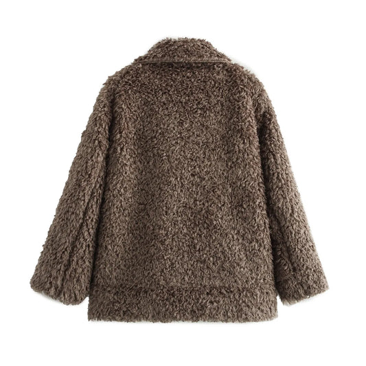 Plüschjacke für Damen mit klassischem Revers - Rosaura