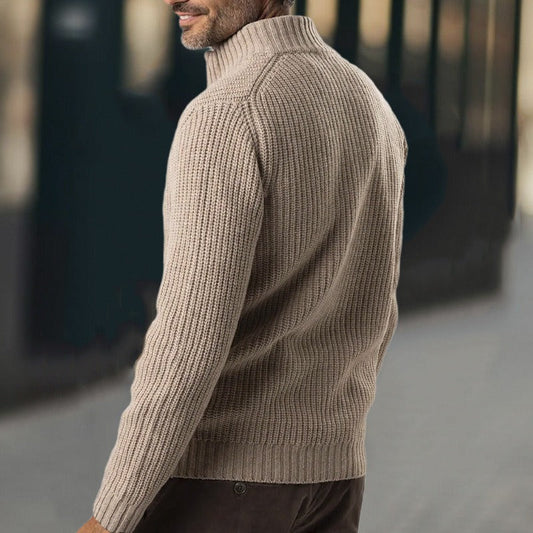Herrenstrickjacke mit Reißverschluss und Rollkragenpullover - Benoît