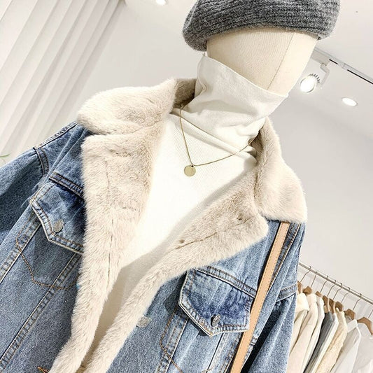 Veste en jean oversize pour femme avec doublure en polaire - Maelis
