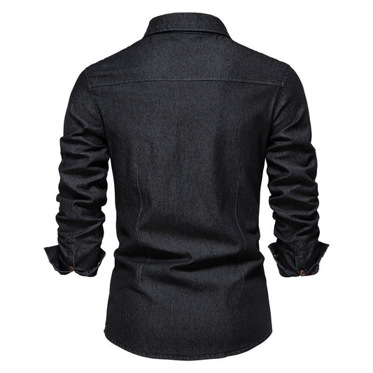Langärmeliges Denim-Hemd für Männer - Derek